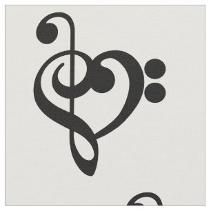 Musician Music Heart - Treble Bass Clef Tyg