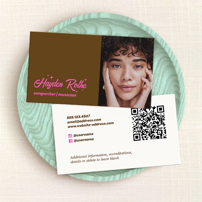 Musician Music Songwriter Photo QR-kod Visitkort (Skapare uppladdad)