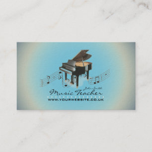 Musician/Music Teacher (Piano 1) Blue BG Visitkort