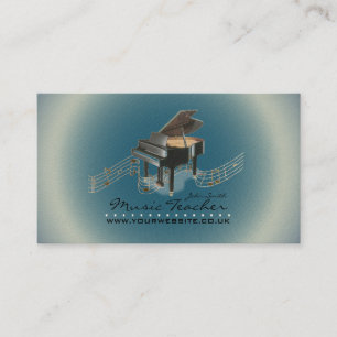 Musician/Music Teacher (Piano 1) Deep Blue BG Visitkort