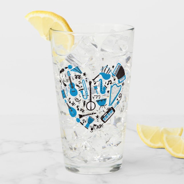 Musician Musical Instrument Heart Verktyg Glaskopp (Framsida Ice)