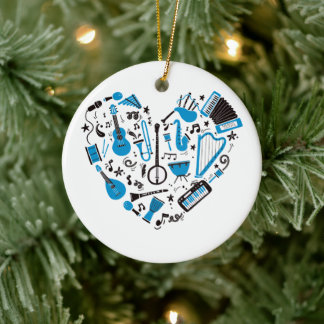 Musician Musical Instrument Heart Verktyg Julgransprydnad Keramik