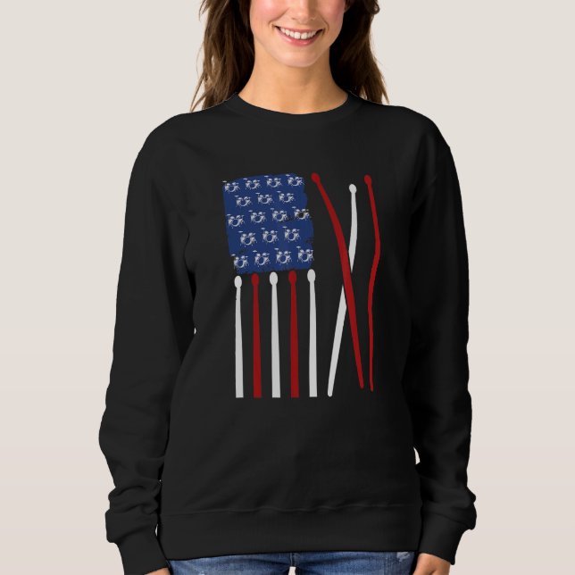 Musician Musical Instrument patriotic US flag drum T Shirt (Framsida)