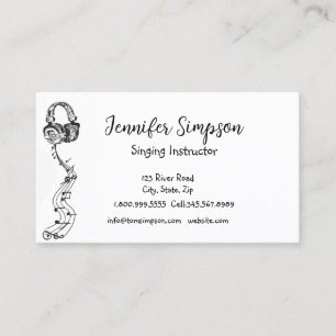 Musician Musical Musik noter Singing Instructor Visitkort