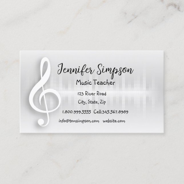 Musician Musical Musik noter Teacher Band Singer Visitkort (Framsida)