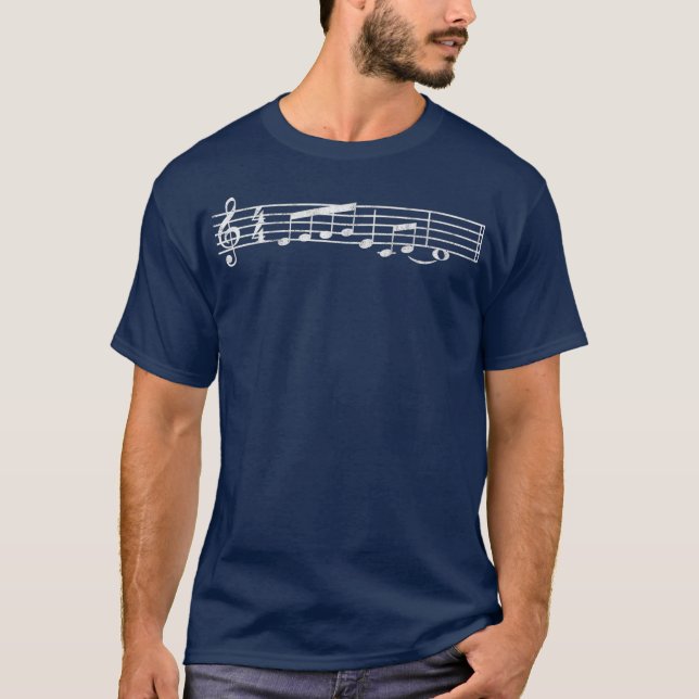 Musician noterar Teckensnitt Mozart Classic Music T Shirt (Framsida)