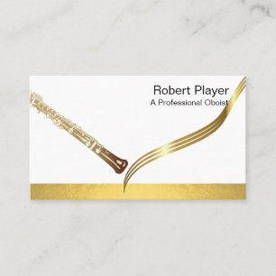 Musician Oboist Player Music Guld Oboe Vågar Visitkort