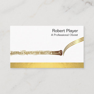 Musician Oboist Player Music Guld Oboe Vågar Visitkort