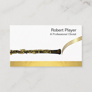 Musician Oboist Player Music Guld Oboe Vågar Visitkort