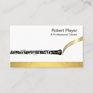 Musician Oboist Player Music Guld Oboe Vågar Visitkort