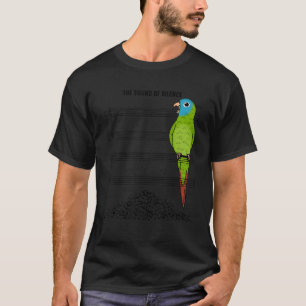 Musician Parrot i Ljud av Silence I Blue-krönt T Shirt