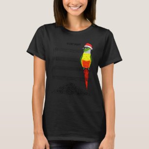 Musician Parrot I Silent Natt I Gult Grönt Chee T Shirt