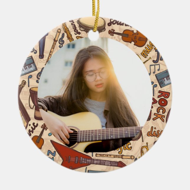 Musician Photo Musik noter instrument Julgransprydnad Keramik (Framsidan)