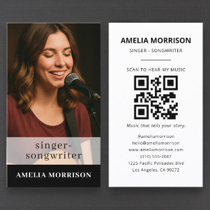 Musician Photo QR Code Singer Songwriter Visitkort