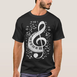 Musician Pianist Musik noter Tangentbord Treble Cl T Shirt