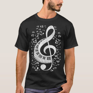 Musician Pianist Musik noter Tangentbord Treble Cl T Shirt