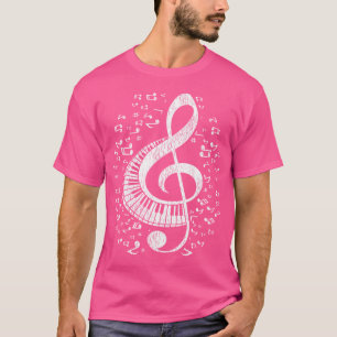 Musician Pianist Musik noter Tangentbord Treble Cl T Shirt