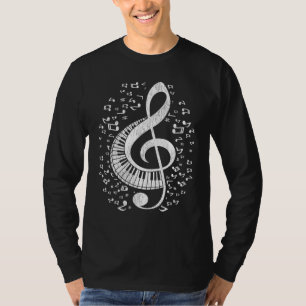 Musician Pianist Musik noter Tangentbord Treble Cl T Shirt