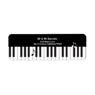 Musician Piano Nycklar Returadress Etikett