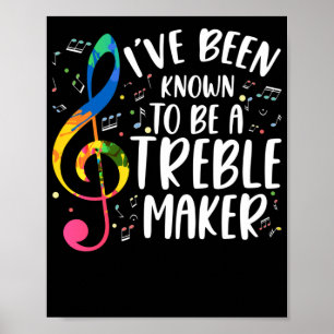Musician Pun Singing Treble Clef Music Älskare Poster