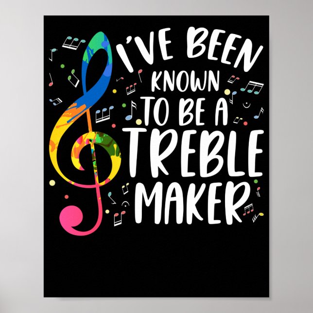 Musician Pun Singing Treble Clef Music Älskare Poster (Framsidan)