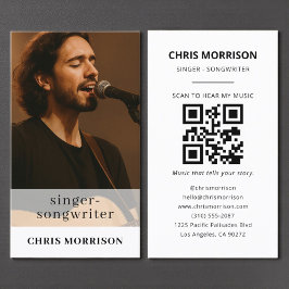 Musician QR Code Photo Singer Songwriter Visitkort
