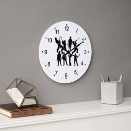 Musician Silhouette of Musician Wall Large Clock Stor Klocka