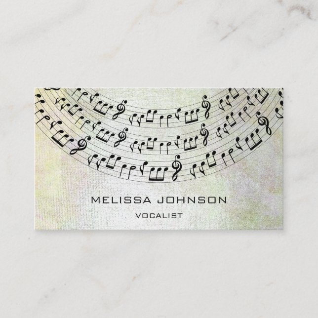 Musician Singer Componist Pianist Metallic Pastel Visitkort (Framsida)