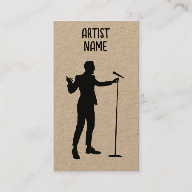 Musician Singer MC Microphone Artist Male Visitkort (Framsida)