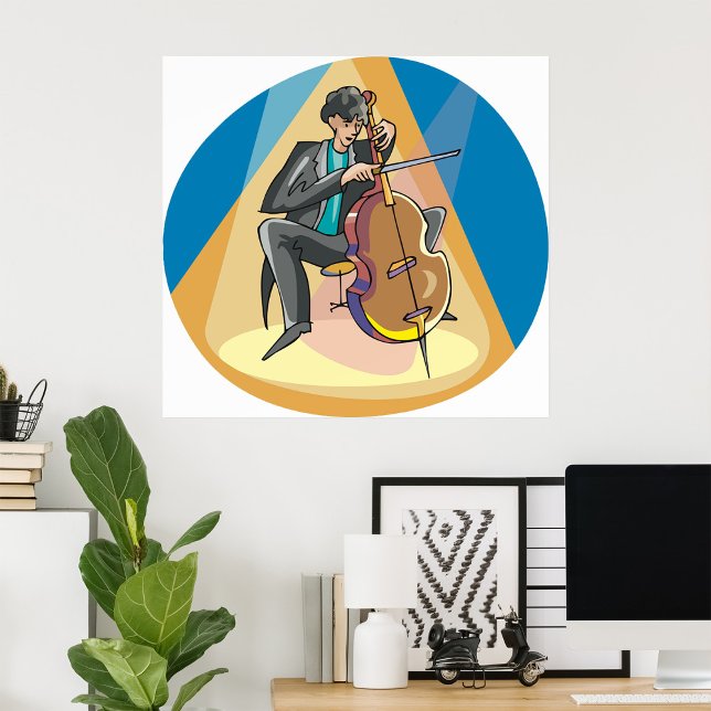 Musician spelar Chello Poster (Skapare uppladdad)