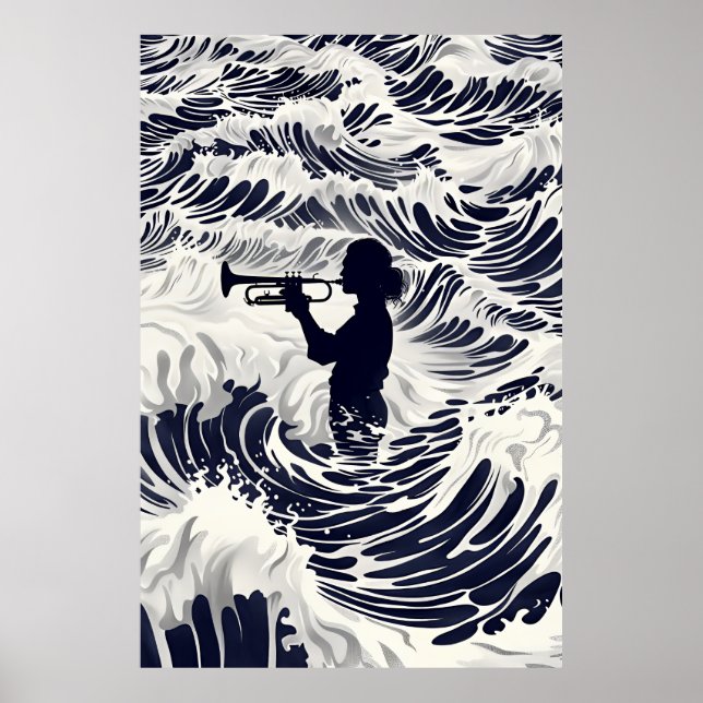 Musician Speltrumpet - Jazz Music Wall Art Pos Poster (Framsidan)