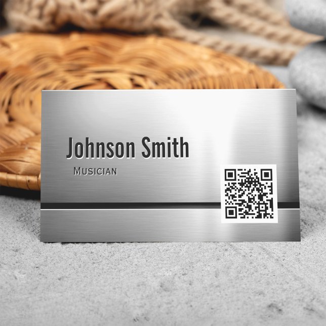 Musician - Stainless Steel QR Code Visitkort (Skapare uppladdad)