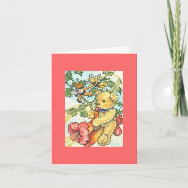 Musician Teddy Birthday Card Kort (Framsida)