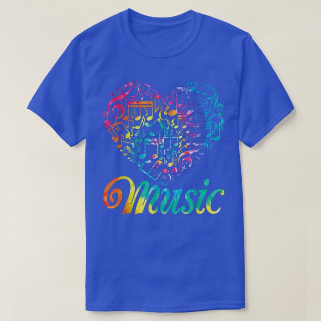 Musician Tie Dye Musical Instrument Music Notes Tr T Shirt (Design framsida)