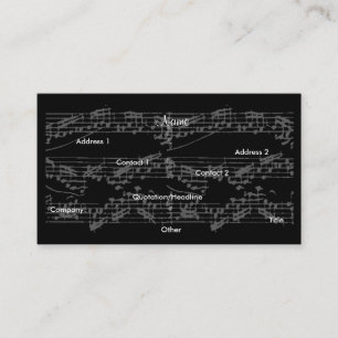 Musician Vintage Grått Notes Brit Guitar VI Visitkort