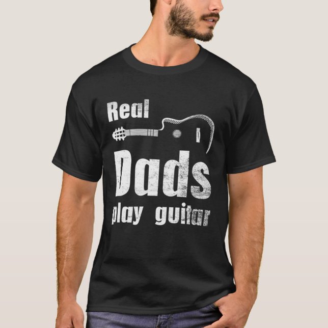 Musicians Guitarists Real Dads Play Guitar Half Gu T Shirt (Framsida)