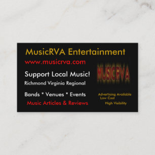 MusicRVA-Affärskort Visitkort
