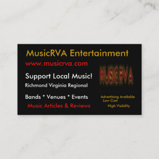 MusicRVA-Affärskort Visitkort