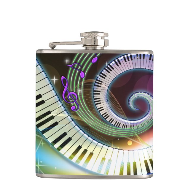 Musik 1 slågna in flaska fickplunta (Framsidan)