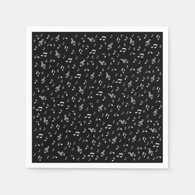 musik, anteckning, raster, band, symbol, glansig,  pappersservett (Framsidan)