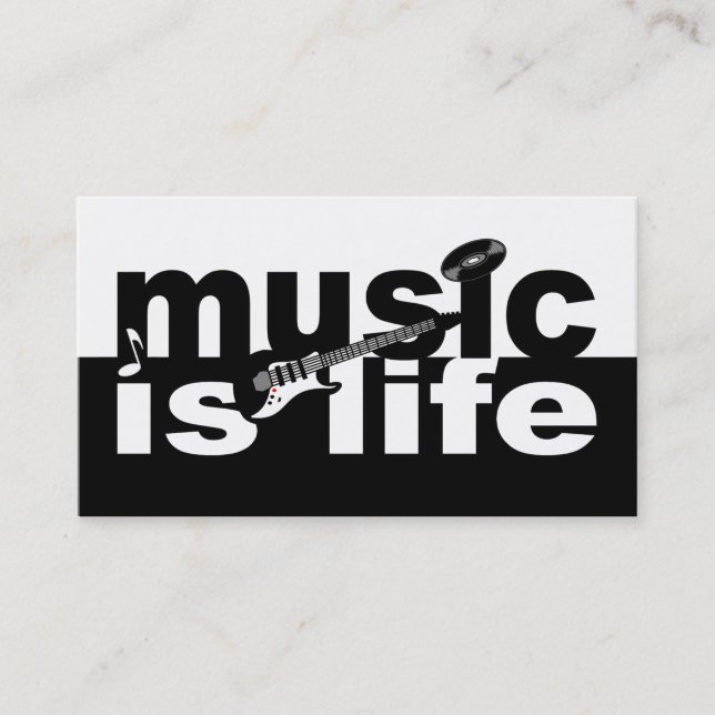 Musik är affärskort i livet - anpassa dig! visitkort (Framsida)