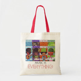 Musik är allt totot, och bibliotek hänger lös tygkasse