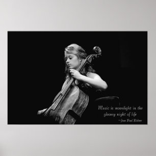 Musik är det månskenkonstaffischen/kanfas/trycket poster