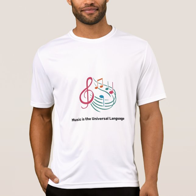 "Musik är det universella språket." MUSIC ÄLSKARE T Shirt (Framsida)