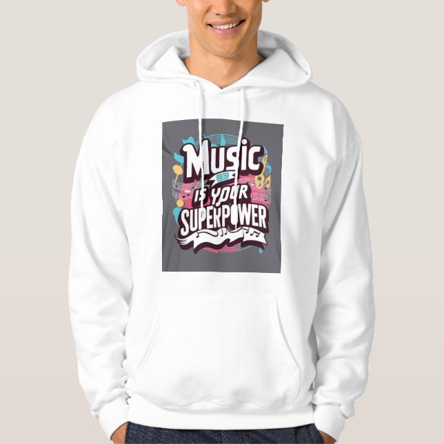 Musik är din superkraft 2 hoodie (Framsida)