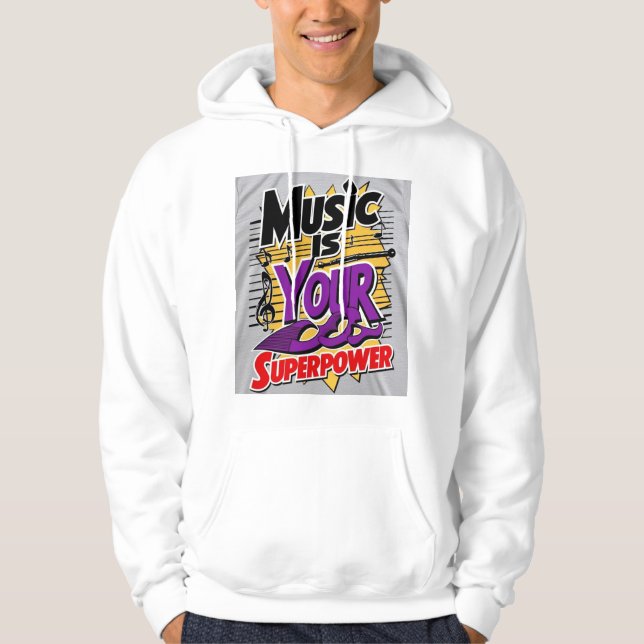 Musik är din superkraft 3 hoodie (Framsida)