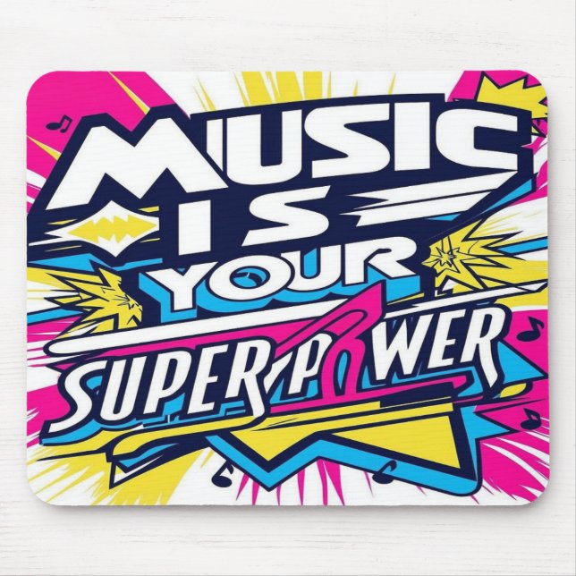 Musik Är Din Superkraft alternativ 2 Musmatta (Framsidan)