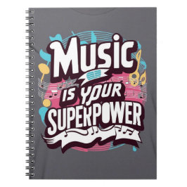 Musik är din superkraft anteckningsbok