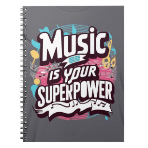 Musik är din superkraft anteckningsbok