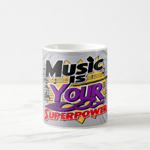 Musik är din superkraft kaffemugg